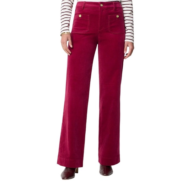 J.Crew Pants - J. Crew Corduroy Lizzie Patch-Pocket Pants Women size 35 Red Wide Leg Straight